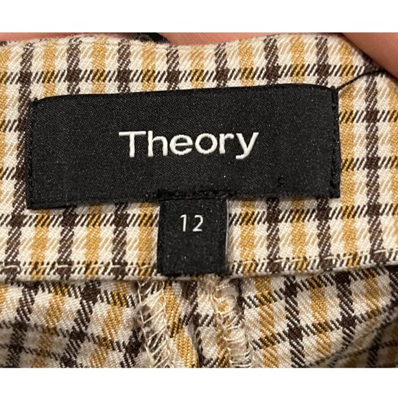 THEORY Alettah Ainsley Check Cropped Pants - Picture 2 of 6